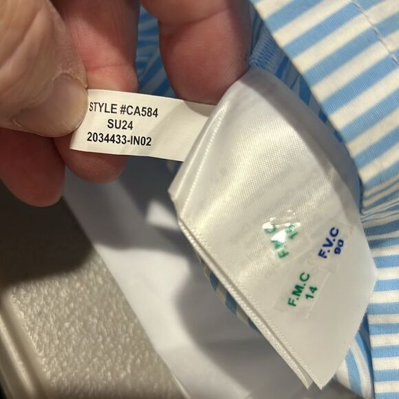 J. Crew blue and white Paloma top in stripe NWT smocked size large - Picture 12 of 12